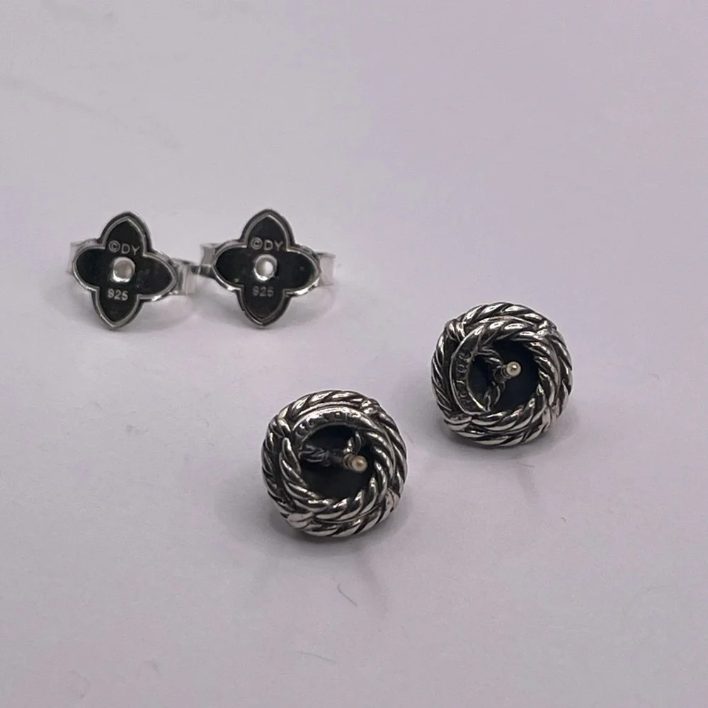 David Yurman Chatelaine Earrings with Black Orchid - Picture 8 of 12